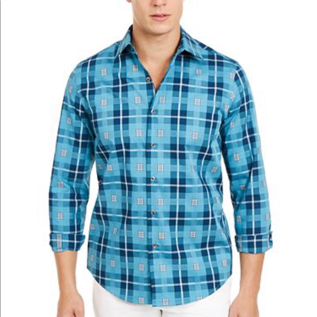 Brand New Tasso Elba Novelty Woven Men&acirc;s Shirt